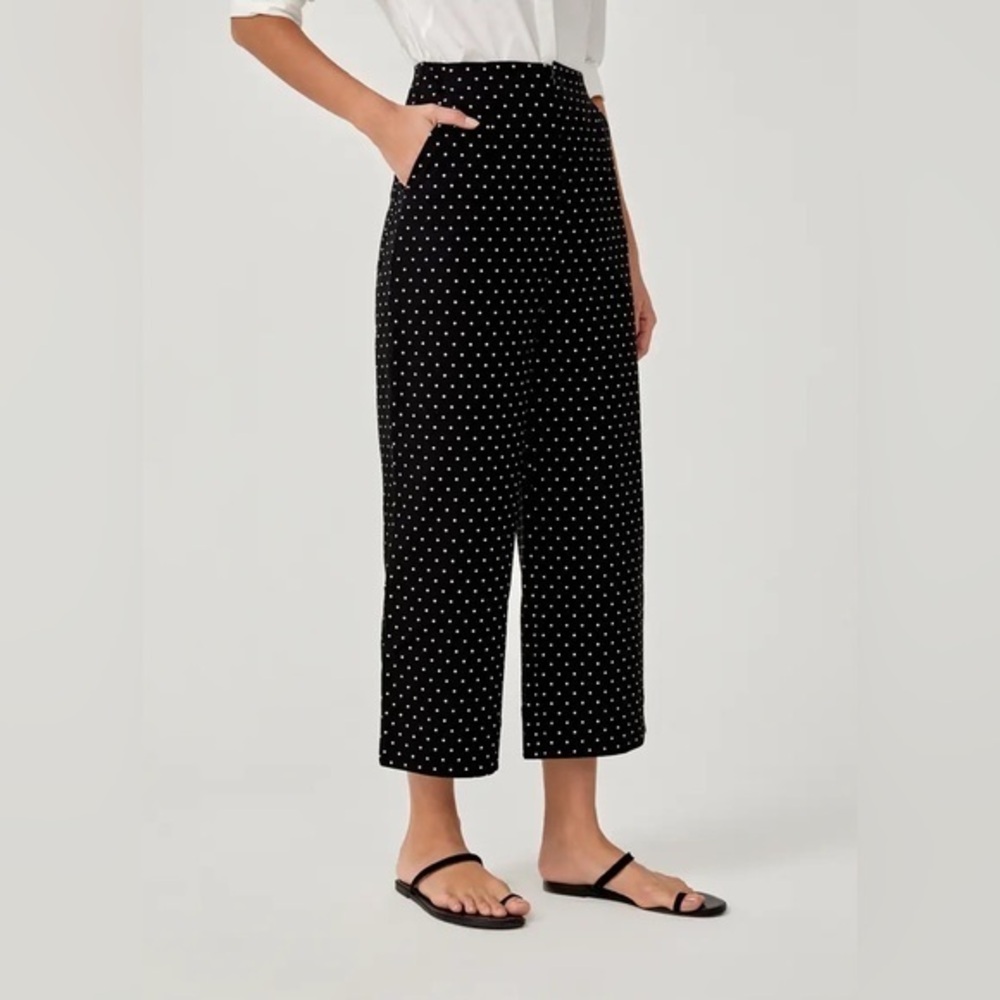 LOFT‎ Wide Leg Polka Dot Pants